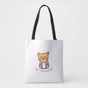 Süßes Katzen-Tiertherapeut Cartoon-Design Tasche