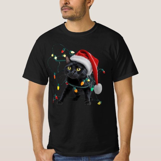 Süßes Katzen-Weihnachten T-Shirt (Vorderseite)