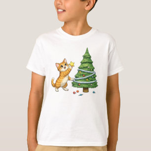 Süßes Katzen-Weihnachtsbaum-Kinder-T-Shirt T-Shirt