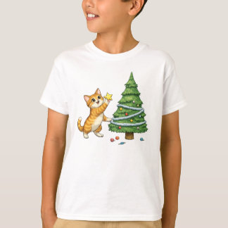 Süßes Katzen-Weihnachtsbaum-Kinder-T-Shirt T-Shirt