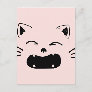 Süßes Katzendesign Ansprechende Katzenkunst Postkarte