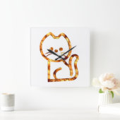 Süßes Katzendesign  Quadratische Wanduhr (Zuhause)