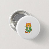 Süßes Katzendesign, roter Kater Button (Vorne & Hinten)