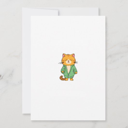 Süßes Katzendesign, roter Kater Einladung (Vorderseite)