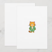 Süßes Katzendesign, roter Kater Einladung (Vorne/Hinten)