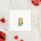 Süßes Katzendesign, roter Kater Serviette (Beispiel)