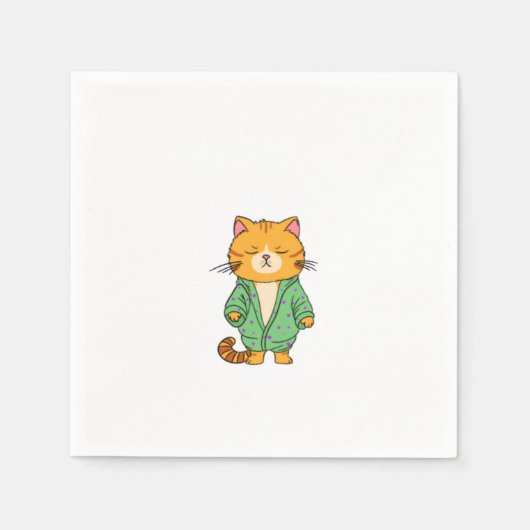 Süßes Katzendesign, roter Kater Serviette (Vorderseite)