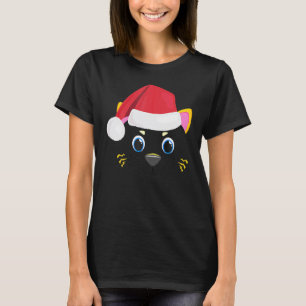 Süßes Katzengesicht Grafik Weihnachtskatzengesicht T-Shirt
