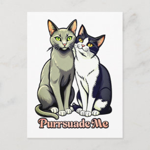 Süßes Katzengespräch-Paar Postkarte