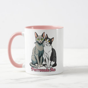 Süßes Katzengespräch-Paar Tasse