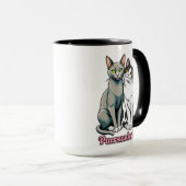 Süßes Katzengespräch-Pärchen Tasse (VorderseiteRechts)