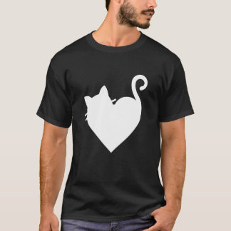 Süßes Katzenherz T-Shirt Herren & Damen 5 Farben -