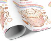Süßes Katzenkaffee-Geschenk Geschenkpapier (Rolleneckpunkt)
