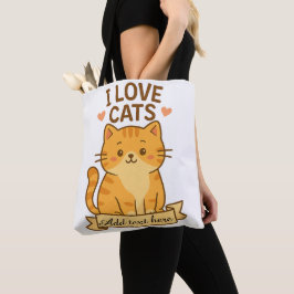 Süßes Katzenliebhaber-Design – Bearbeitbarer Textb Tasche