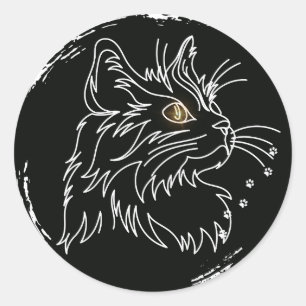 Süßes Katzenliebhaber-Design Runder Aufkleber
