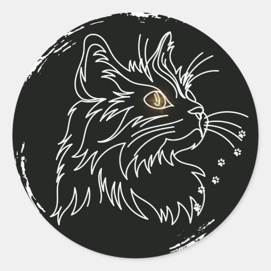 Süßes Katzenliebhaber-Design Runder Aufkleber (Vorderseite)