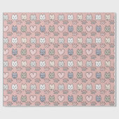 Süßes Katzenmuster Geschenkpapier (Flach)