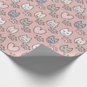 Süßes Katzenmuster Geschenkpapier (Ecke)