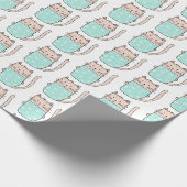 Süßes Katzenmuster Mädchen Geburtstag Geschenkpapier (Ecke)