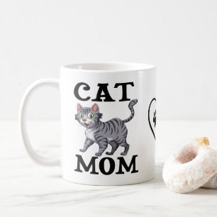 Süßes Katzenmutter-Geschenk Graue Tabby-Tiger-Katz Kaffeetasse