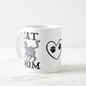 Süßes Katzenmutter-Geschenk Graue Tabby-Tiger-Katz Kaffeetasse (Vorderseite Links)