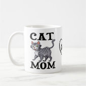 Süßes Katzenmutter-Geschenk Graue Tabby-Tiger-Katz Kaffeetasse (Links)