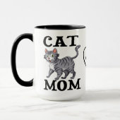 Süßes Katzenmutter-Geschenk Graue Tabby-Tiger-Katz Tasse (Links)