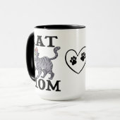 Süßes Katzenmutter-Geschenk Graue Tabby-Tiger-Katz Tasse (Vorderseite Links)