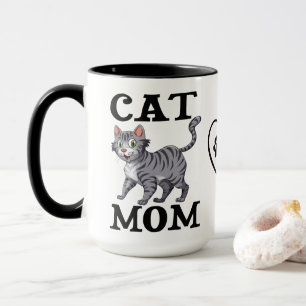 Süßes Katzenmutter-Geschenk Graue Tabby-Tiger-Katz Tasse
