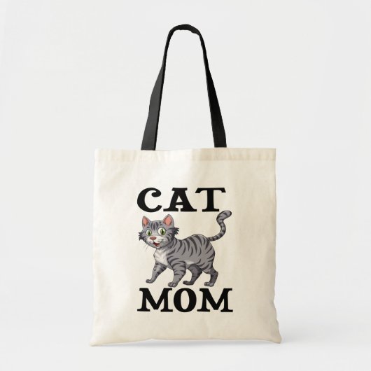 Süßes Katzenmutter-Geschenk Graue Tabby-Tiger-Katz Tragetasche (Vorne)