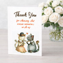 Süßes Katzenpaar Hochzeit Danke