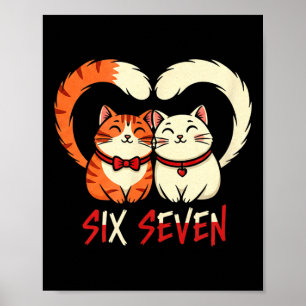 Süßes Katzenpaar Valentinstag Romantische Liebe St Poster