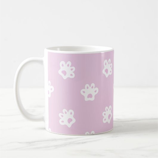 süßes Katzenpfotenmuster Kaffeetasse (Links)