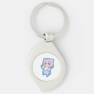 Süßes Kawaii-Anime-Mädchen-Aufkleber Schlüsselanhänger