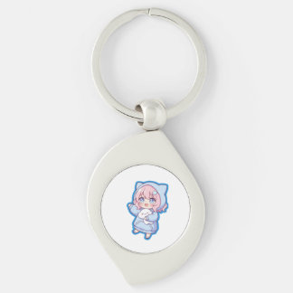 Süßes Kawaii-Anime-Mädchen-Aufkleber Schlüsselanhänger