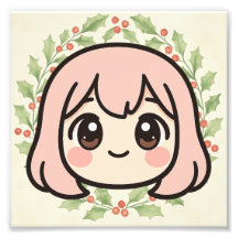 Süßes Kawaii-Anime-Mädchen Holz-Wandkunst