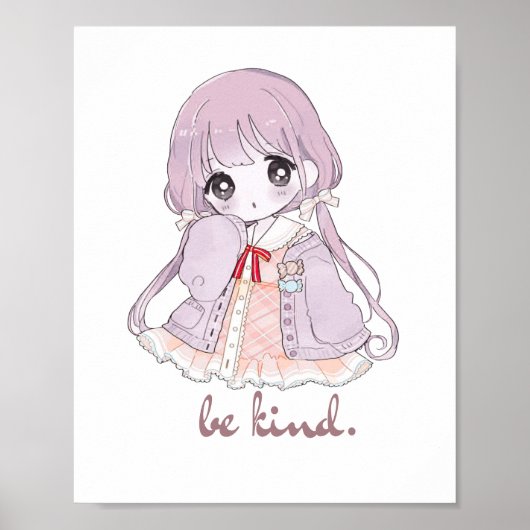 Süßes Kawaii Anime Mädchen Sei Freundlich Personal Poster (Vorne)