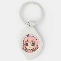 Süßes Kawaii-Anime-Mädchengesicht-Schlüsselanhänge