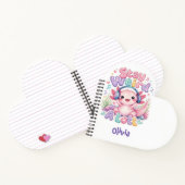 Süßes Kawaii-Axolotl-Monogramm Notizblock (Innenseite)