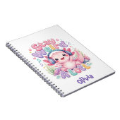 Süßes Kawaii-Axolotl-Monogramm Notizblock (Rechte Seite)
