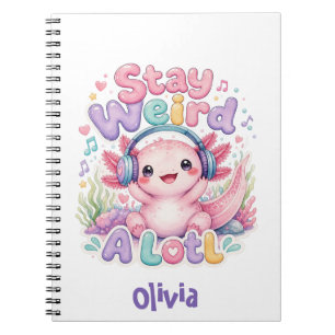 Süßes Kawaii-Axolotl-Monogramm Notizblock