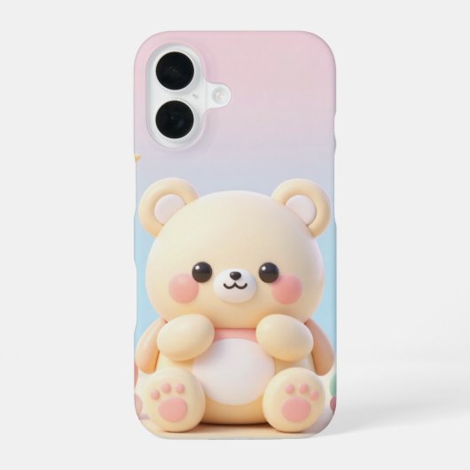 Süßes Kawaii-Bärendesign iPhone 16 Hülle (Rückseite)