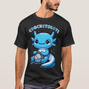 Süßes Kawaii Blaues Axolotl häkeln T-Shirt
