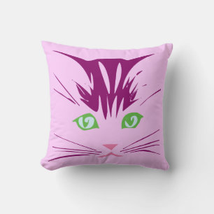 Süßes Kawaii Cartoon Gesicht einer kleinen Katze Kissen