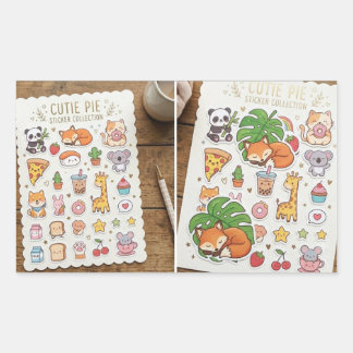 Süßes Kawaii-Chibi-Aufkleber-Pack-Blatt Rechteckiger Aufkleber