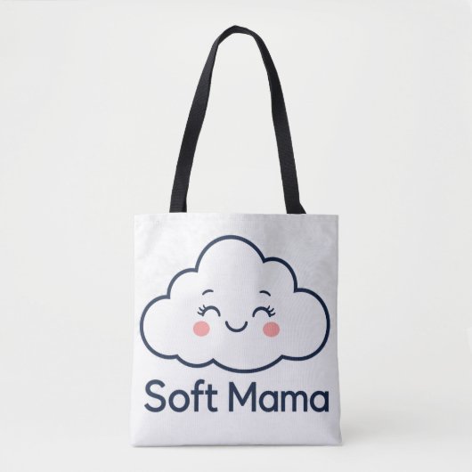 Süßes Kawaii-Cloud "Soft Mama" Logo-Design Tasche (Vorderseite)