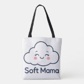 Süßes Kawaii-Cloud "Soft Mama" Logo-Design Tasche (Rückseite)