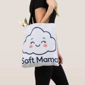 Süßes Kawaii-Cloud "Soft Mama" Logo-Design Tasche (Von Nahem)