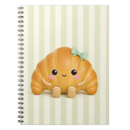 Süßes Kawaii-Croissant-Spiralnotizbuch Notizblock