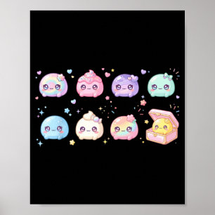 Süßes Kawaii-Dampfnudel-Quetsch-Shirt Pastell Bao- Poster